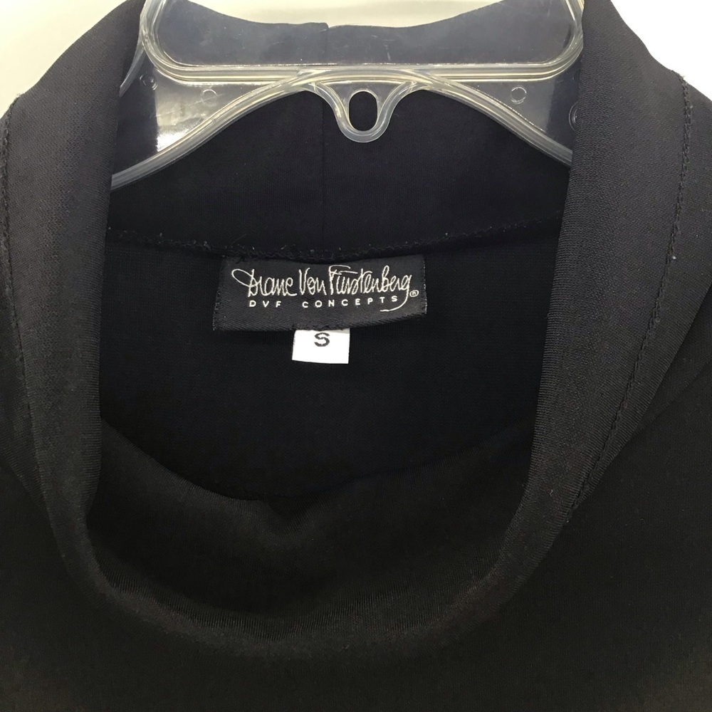 Diane Von Furstenberg DVF Concepts Vintage Mock Neck Sheath Dress Black Size S - Picture 5 of 8